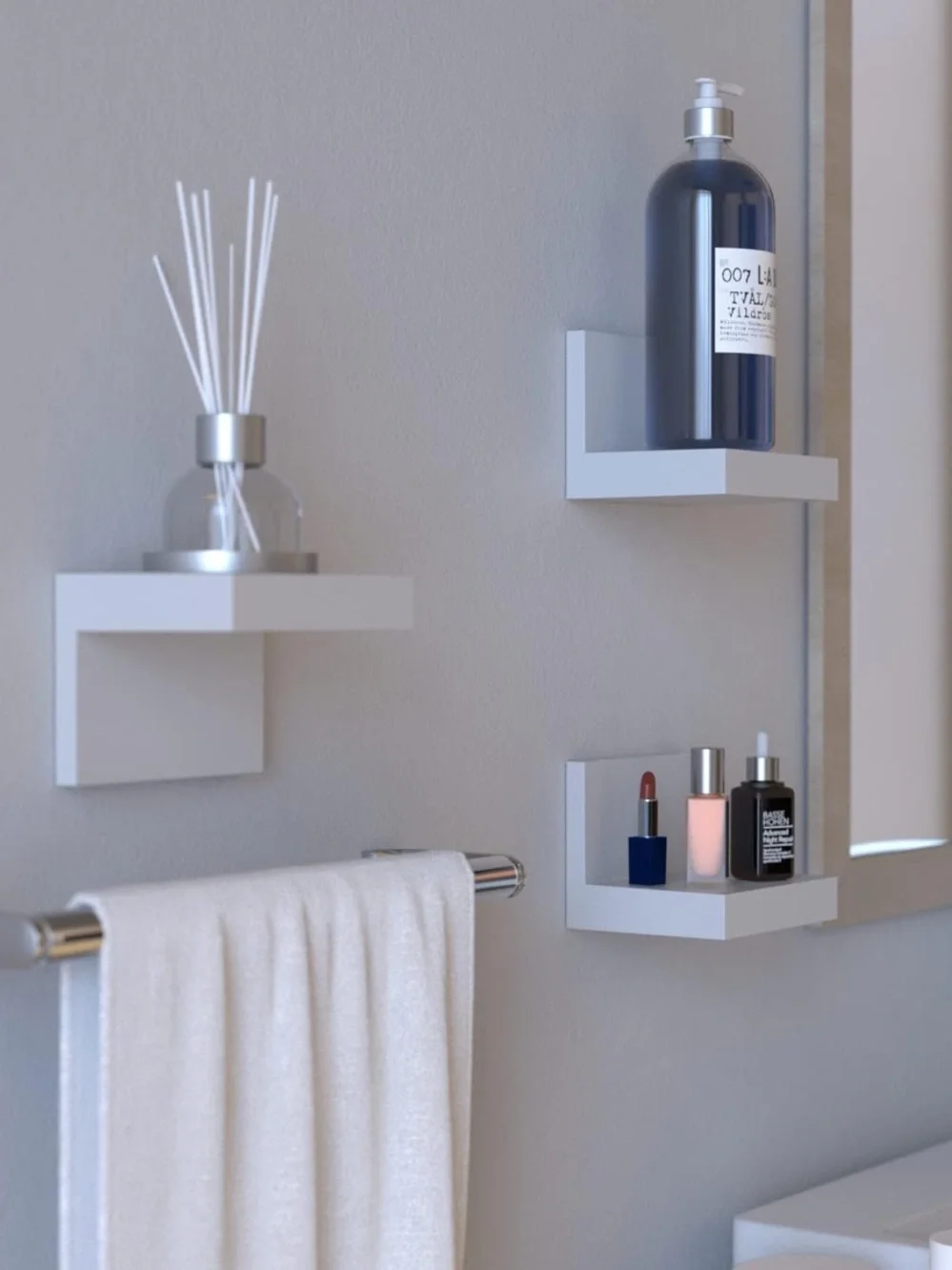 🪴RICHER HOUSE 3-Pack White Floating Wall Shelves 4” Display Ledges🪴